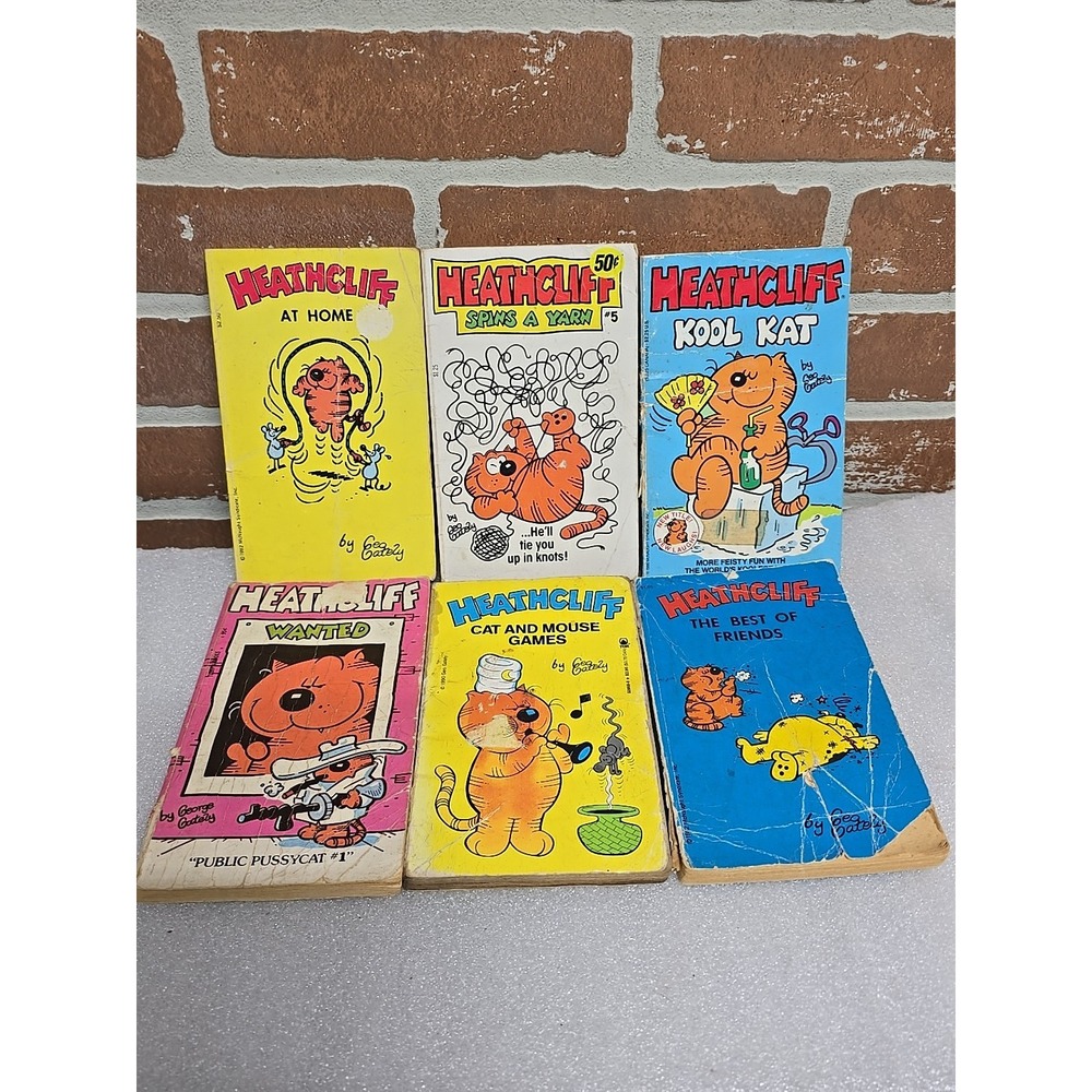 Lot of 6 Heathcliff the‎ Cat Paperback Comic Books George Gately Funny Comics